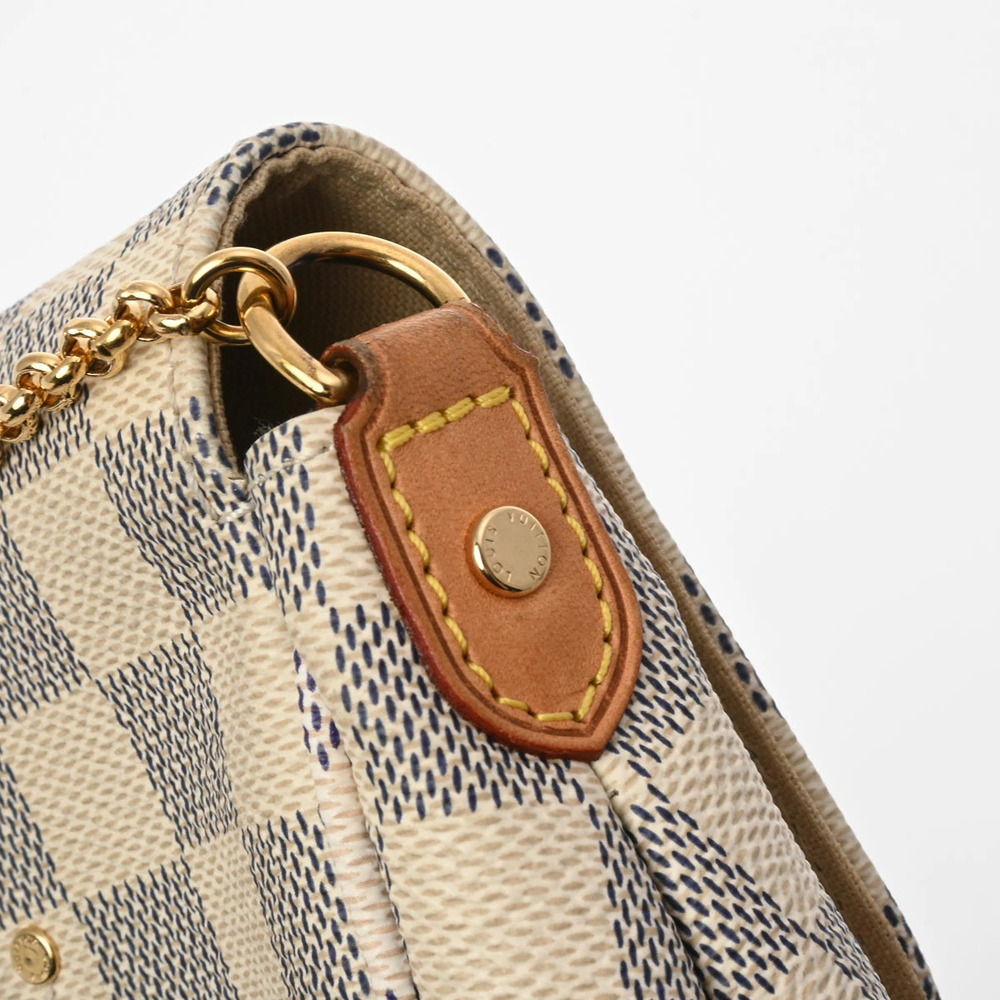 LOUIS VUITTON Damier Azur White Favorite White Canvas Shoulder Bag - Picture 7 of 11